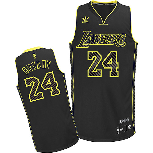  NBA Los Angeles Lakers 24 Kobe Bryant Electricity Fashion Swingman Black Jersey